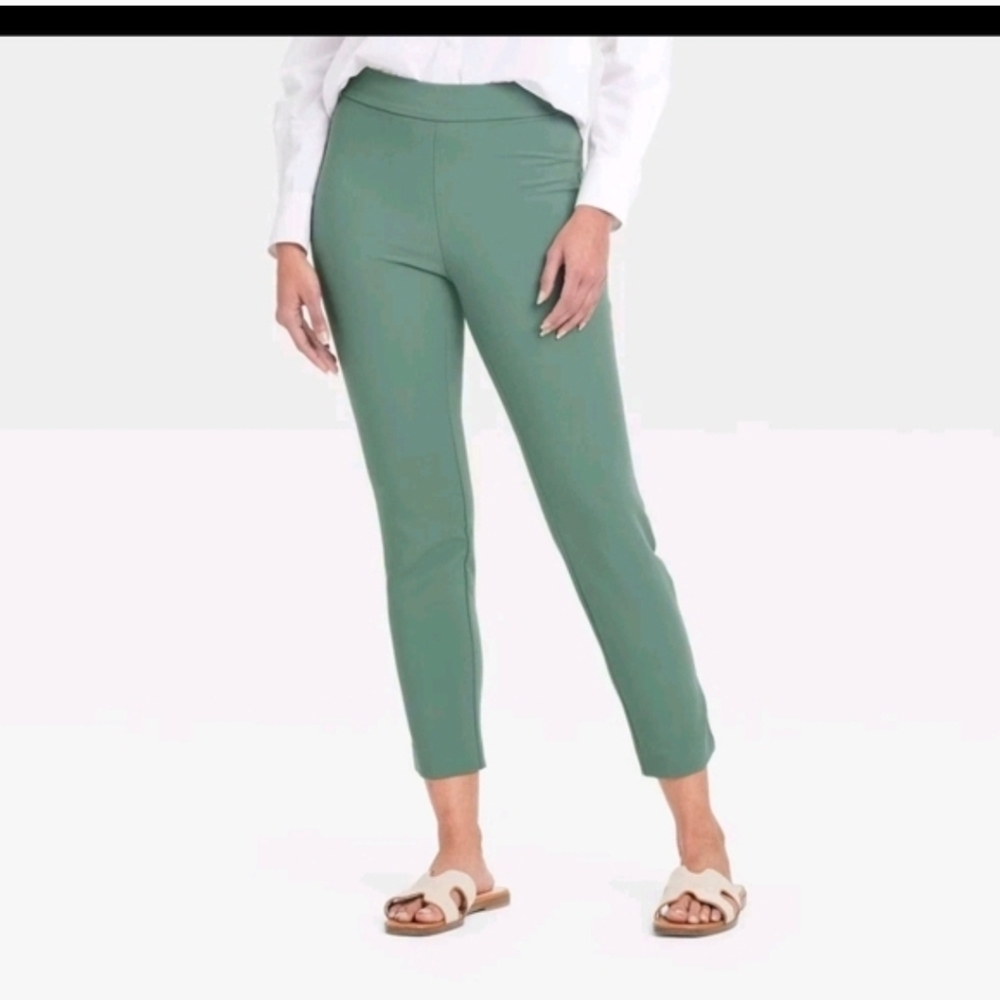 A New Day Women's Long High-Rise Skinny Ankle Pull-On Pants, Olive